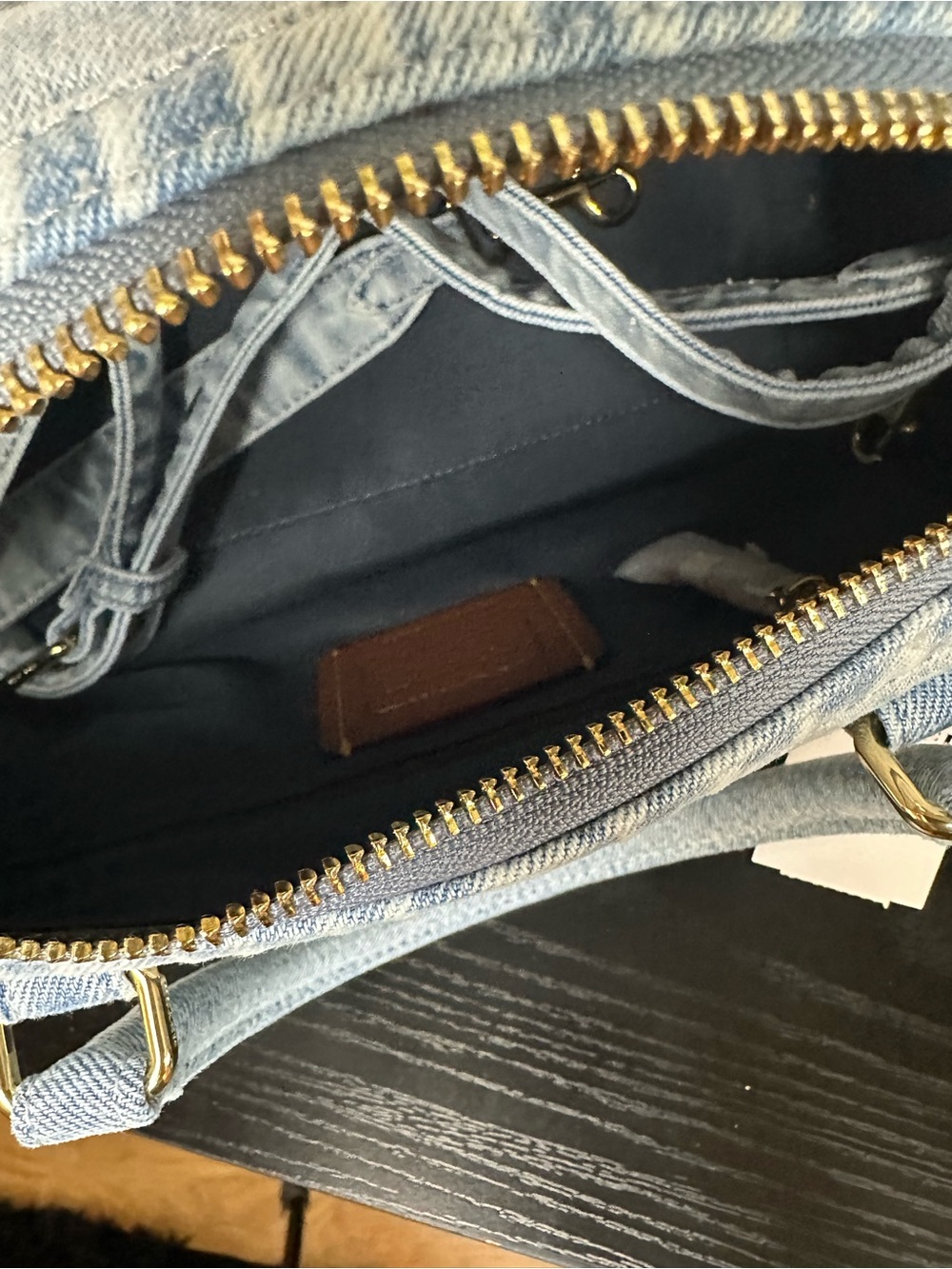 Coach CDY74 Rowan Satchel Bag In Loved Denim WITHOUT Charms New - Picture 7 of 9